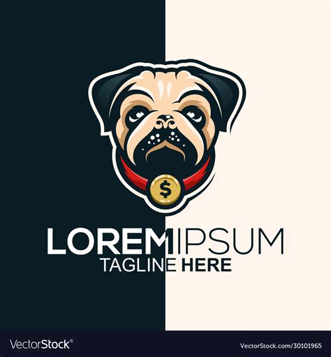 Pug logo design Royalty Free Vector Image - VectorStock