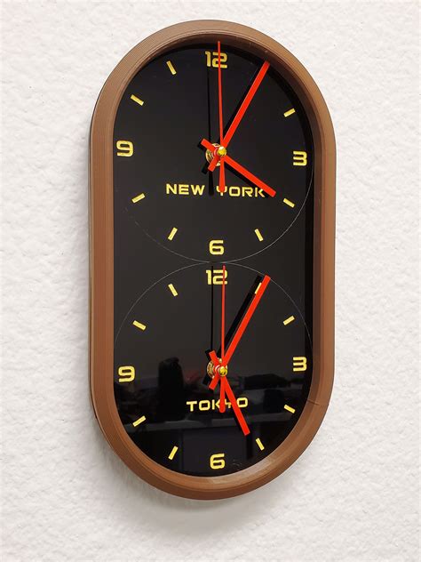 Gorgeous Dual Time Zone Wall Clock Customize Time Zone - Etsy | Wall ...