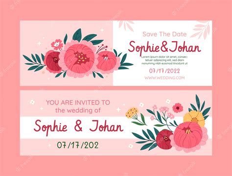 Premium Vector | Floral wedding celebration horizontal banner