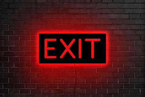 Exit Sign Light, Exit Wall Sign, Exit Sign, Exit Light, Exit Neon Sign ...