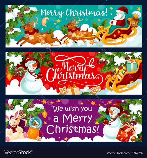 Christmas winter holidays greeting banners Vector Image