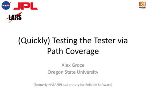 PPT - (Quickly) Testing the Tester via Path Coverage PowerPoint Presentation - ID:1581805