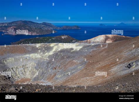 Aeolian Islands, Volcano (Vulcano Island), lava rocks, craterand sulfur haze Stock Photo - Alamy