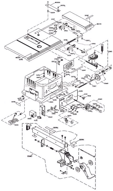 Hitachi Table Saw Parts List