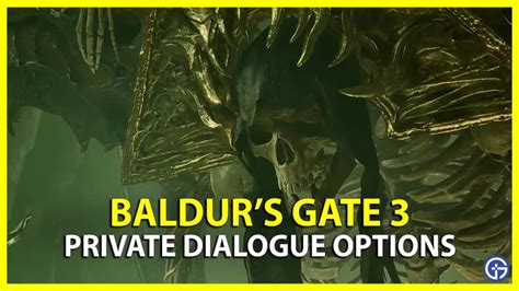 BG3: What Is Private Dialogue In Baldur’s Gate 3? (Explained) | Baldur's gate, Dialogue, Gate