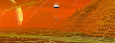 Huygens probe landing on Titan - Stock Image - R250/0183 - Science ...