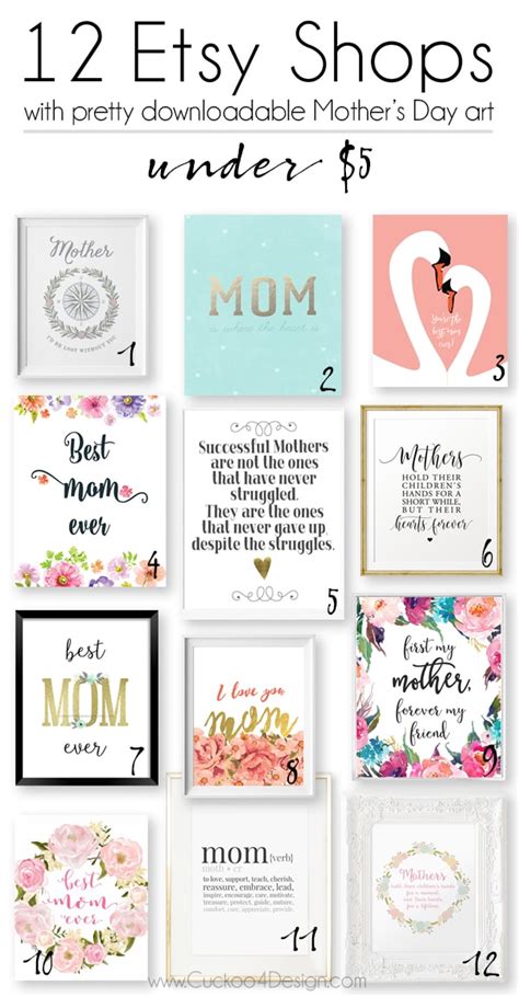 Last Minute Gift Idea: Mothers Day Printables for under $5 - Cuckoo4Design