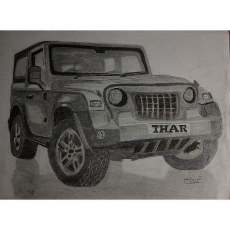 Mahindra Thar Drawing