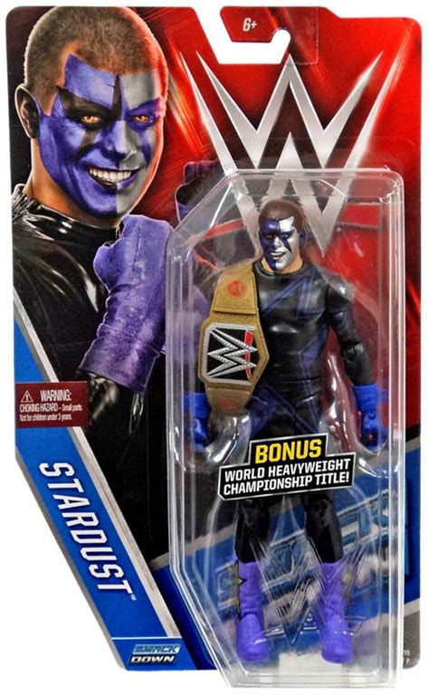 WWE Wrestling Series 58 Stardust 6 Action Figure World Heavyweight Championship Title Mattel ...