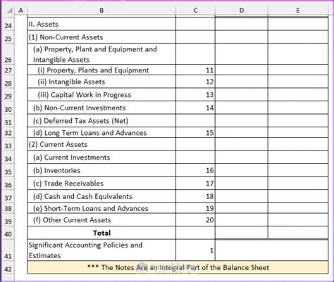 Revised Schedule 3 Balance Sheet Format in Excel with Formula