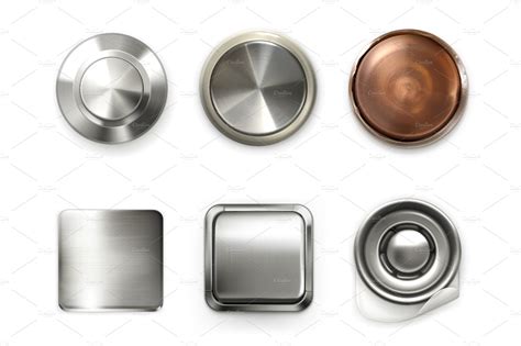 Detailed metal buttons ~ Icons ~ Creative Market