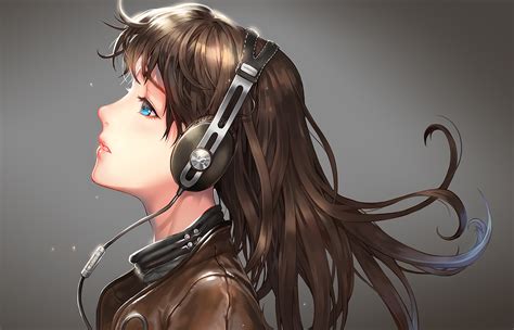 1600x1200 Resolution girl, headphones, profile 1600x1200 Resolution Wallpaper - Wallpapers Den