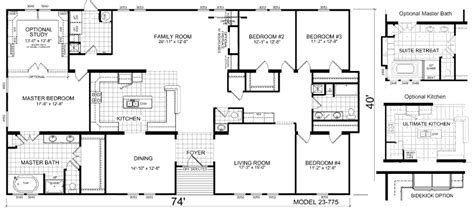 3 Bedroom Triple Wide Mobile Home Floor Plans - floorplans.click