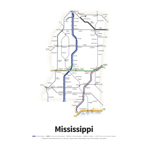 Highways of the USA – Mississippi – Transit Maps Store