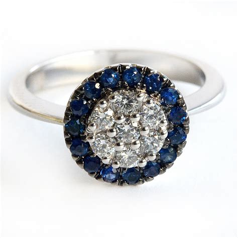 Sapphire Ring Halo Sapphire Ring Engagement Ring Blue - Etsy