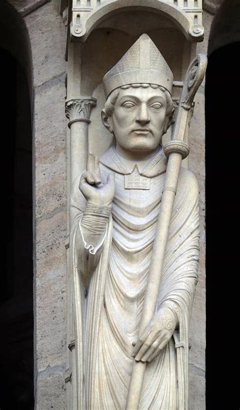 Saint Marcel, Portal of St. Anne, Notre Dame Cathedral, Paris Stock ...