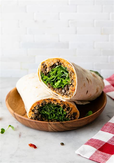 Lentil + Sun-Dried Tomato Hummus Wrap - The Simple Veganista