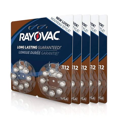 Rayovac Extra Advanced, size 312 Hearing Aid Battery Pack of 80 Total ...