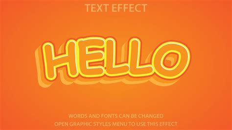 Hello text effect template. Editable. EPS 10 3221161 Vector Art at Vecteezy