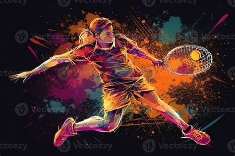 Abstract tennis player tennis in action tennis sport background poster ...