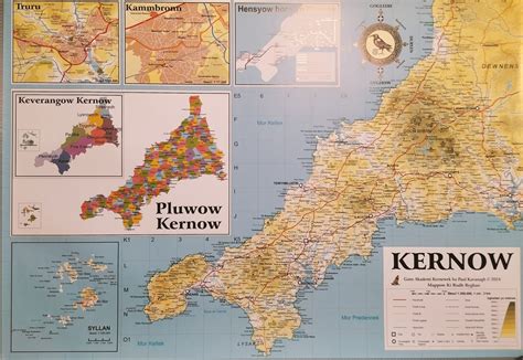 Mappa Kernewek - Cornish language map - Kowethas an yeth Kernewek