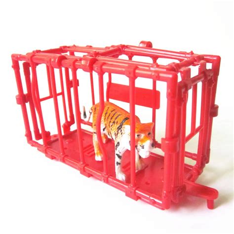 1 Set 11CM Plastic Animal Fence Cage Four Sides Disassembled Cage Model ...