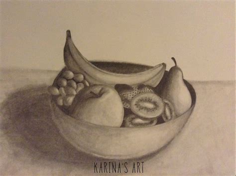 Bowl of fruit drawing | Fruits drawing, Fruit bowl drawing, Pencil drawings