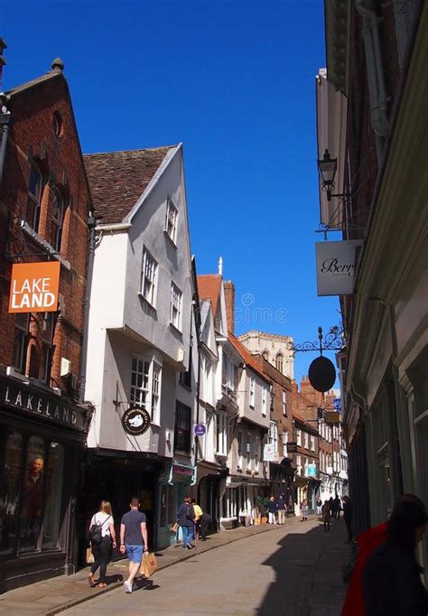 The Historic Street Stonegate in the Centre of York, Northern England ...