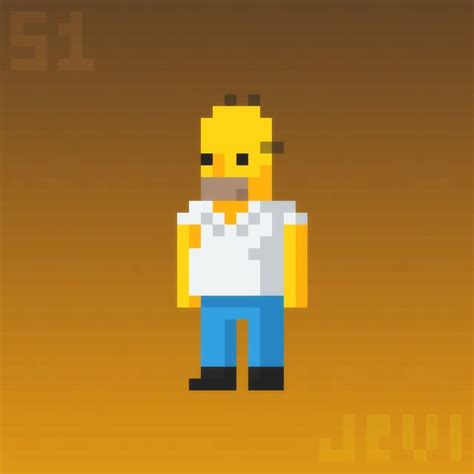 Daily Pixel Art 051| Homer Simpson by Jevi93 | Homer simpson, Pixel art, Simpson