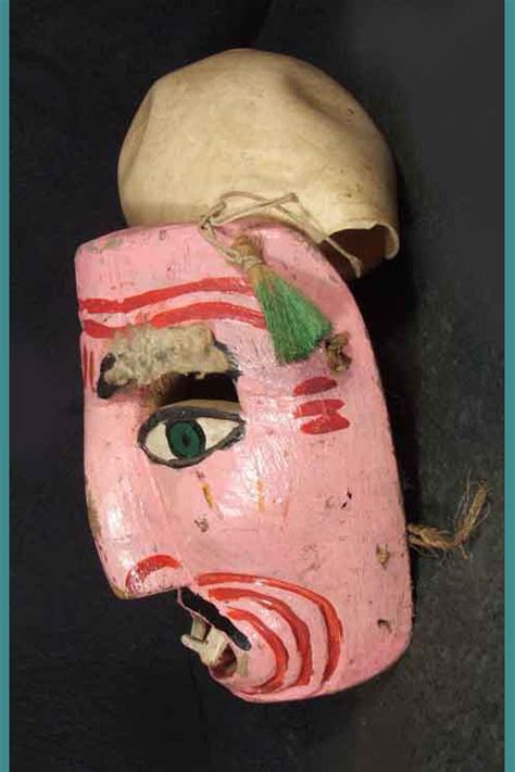 M3. Painted wooden vintage viejo mask — Las Manos Magicas Folk Art ...