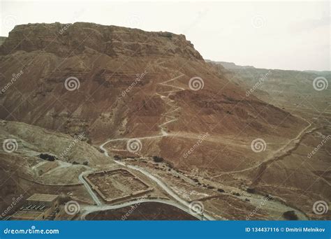 Aerial View of the Ruins of Roman Camp at the Masada Fortress in the ...