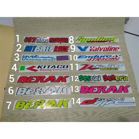 Jual stiker cutting sticker stiker aneka sticker tulisan campuran ...