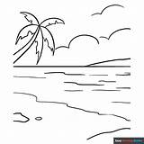 Ocean Coloring Drawing Sea Pages Underwater Plants Floor Ecosystem  sketch template
