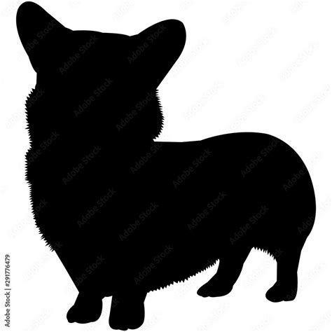 Pembroke Welsh Corgi Silhouette Vector Stock Vector | Adobe Stock