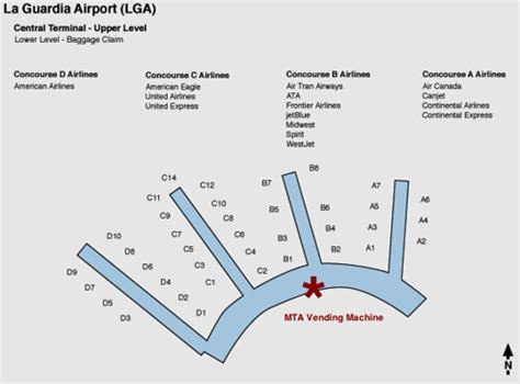 LGA Terminal B Map | LGA terminal B map with location of MTA… | Flickr