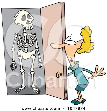 Cartoon Skeleton In A Woman's Closet Posters, Art Prints by - Interior Wall Decor #1047974