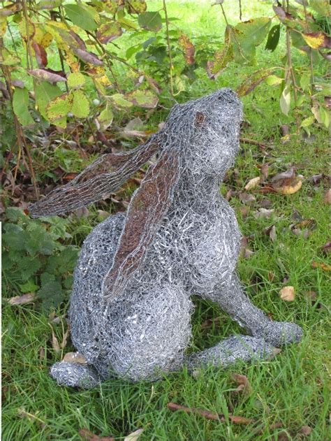 Bunny Rabbit Wire Sculpture by Paula Joule Blake at Stockbridge Gallery Dogs in Art