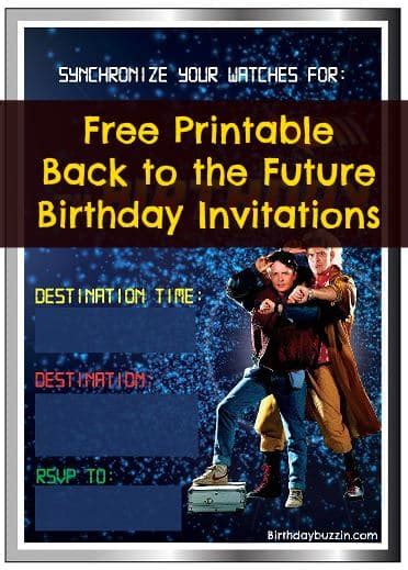 Free Printable Back to the Future Birthday Invitations | Birthday Buzzin