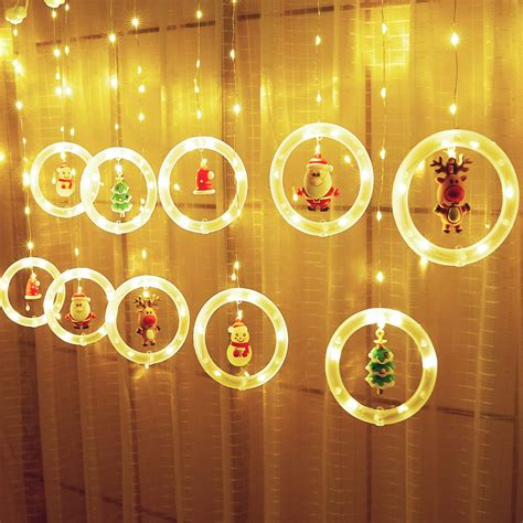 KITCADA Christmas Window Curtain Ring Lights,Personalized Window ...