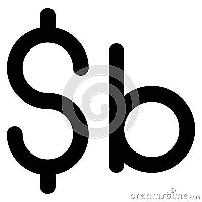 Bolivian Boliviano Symbol, Currency Of Bolivia Cartoon Vector ...