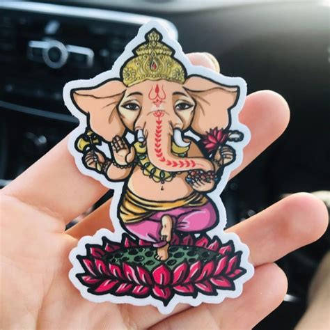 Ganesha Sticker Eternal Blissed Logo Ganesh Decal Hindu God | Etsy