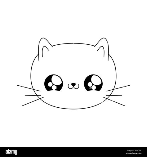 head of cute cat baby animal kawaii style vector illustration design ...