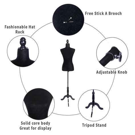 Adjustable Female Mannequin Dress Torso Clothing Display /w Tripod ...