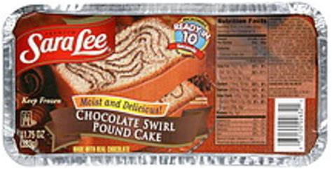 Sara Lee Chocolate Swirl Pound Cake - 11.75 oz, Nutrition Information ...