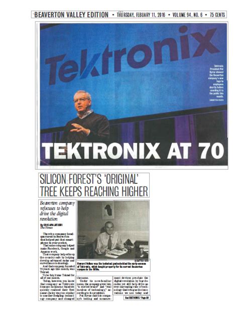 Silicon Forest’s ‘Original’ Tree Keeps Reaching Higher | Tektronix