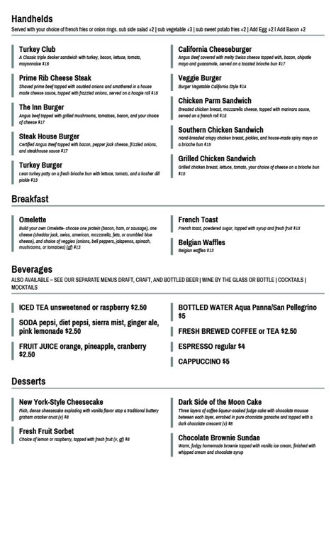 Lunch Menu – The Cranbury Inn