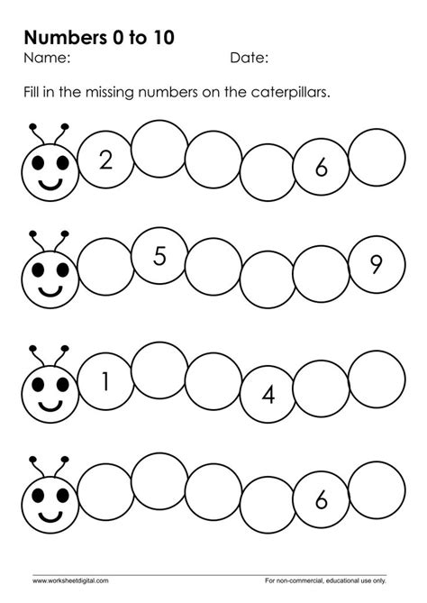 Numbers 0 to 10 Missing numbers in each row circle (1) Number Words Worksheets, Number ...