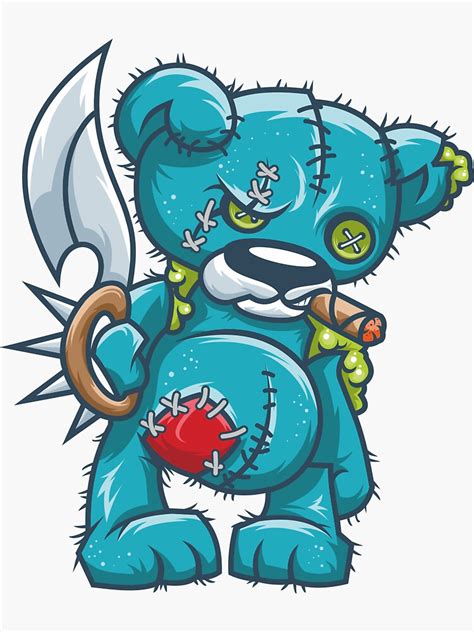 "Angry Teddy Bear" Sticker for Sale by Sollydiz | Redbubble