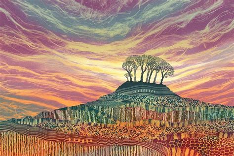 Original tree line landscape monotyp paintings by UK artist Rebecca Vincent. Sold work, prints ...