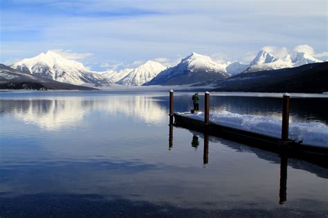 Winter Fishing on Lake McDonald at Glacier National Park image - Free stock photo - Public ...